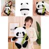 Cute And Cuddly Sitting Panda Plush Toy With Bamboo Perfect For Kids And Animal Lovers