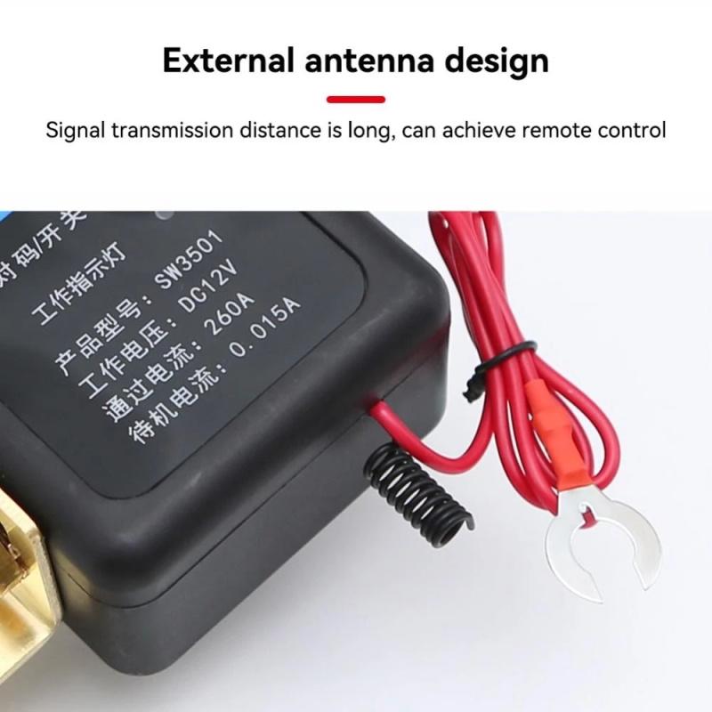 Car Truck SUV DC 12V Remote Battery Disconnect Switch 260A Automatic Power Shut Off Switch Car Remote Battery Cut Off Switch