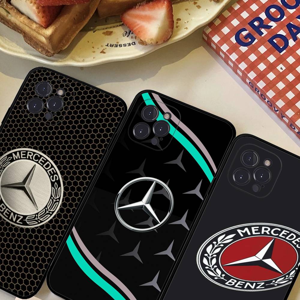 CRI1Car M-Mercedes-Benz Phone Case For IPhone 16 15 14 13 12 11 17 Pro Max Simplicity Back TPU Soft Case