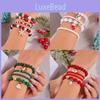 Santa Snowman Christmas Beaded Jewelry Set For Women Holiday Gift