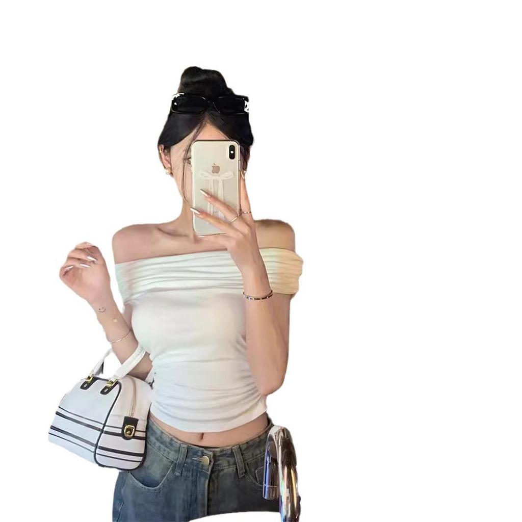 Čistá touha Letní sexy tričko s krátkým rukávem a odhalenými rameny pro ženy