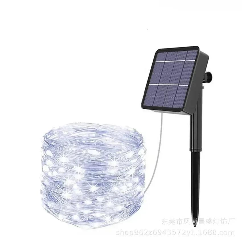 10m100LED Solar Fairy Waterproof Copper Wire String Lights Christmas Party Garland Solar Power Lamp for Outdoor Garden Wedding