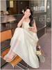Loose Waist Off-Shoulder Camisole Dress - Women's Summer A-Line, High-End, Vacation Style, Super Fairy, Long Dress.