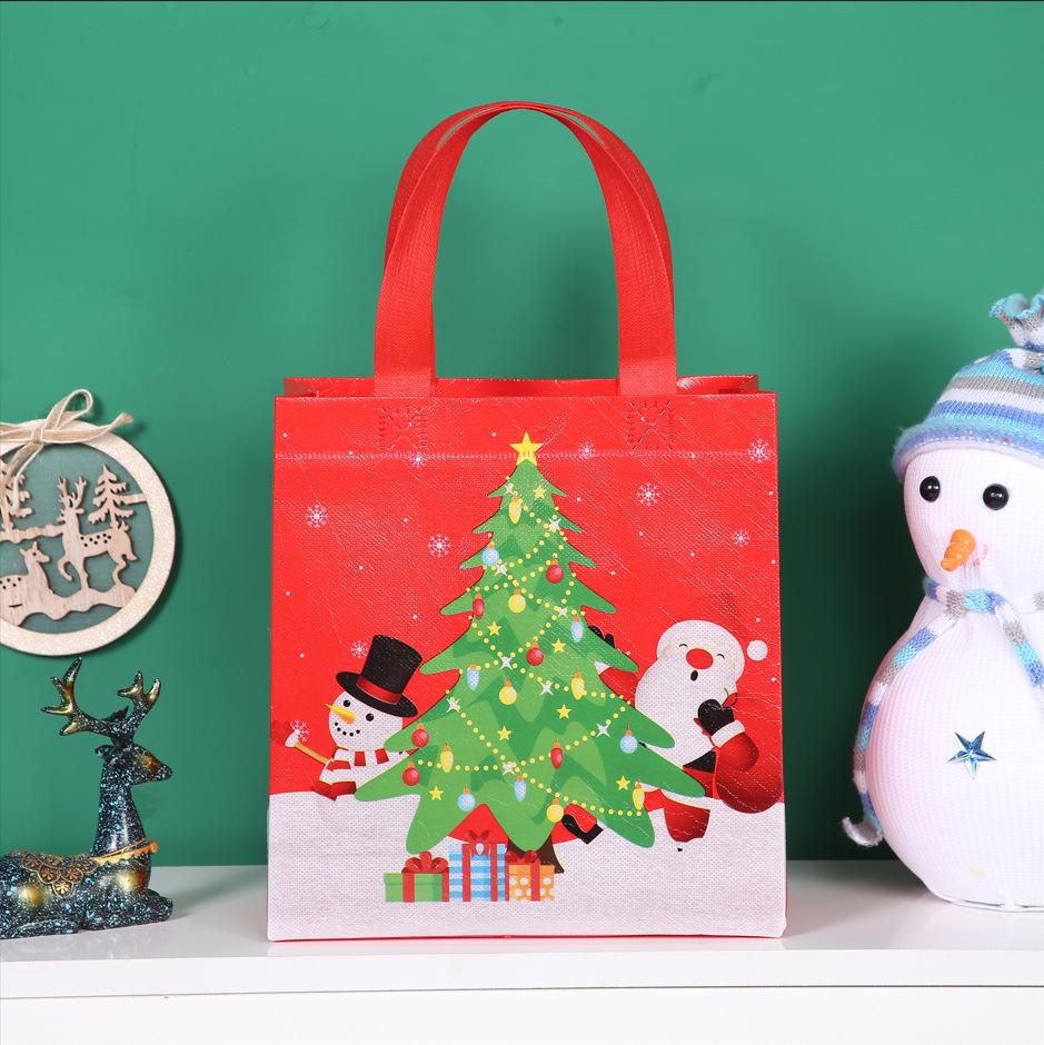 Reusable Christmas Bag Non-woven Fabric Christmas Decoration Storage Bag Non-woven Shopping Bag For Holiday Gift-giving
