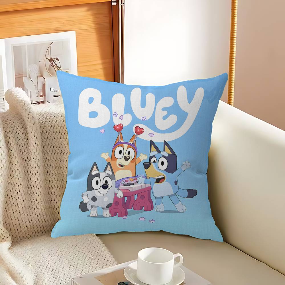 Cartoon BBlueys Pillow Cushion Cover Pillowcase Living Room Sofa Home Decor Customized