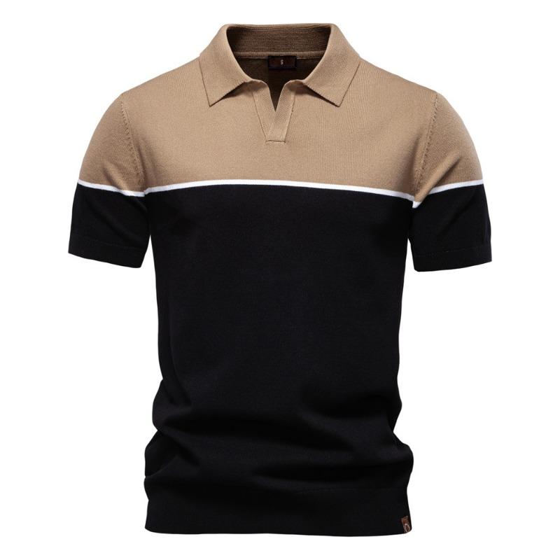 Summer New Men's Short-sleeved Knit POLO Shirt