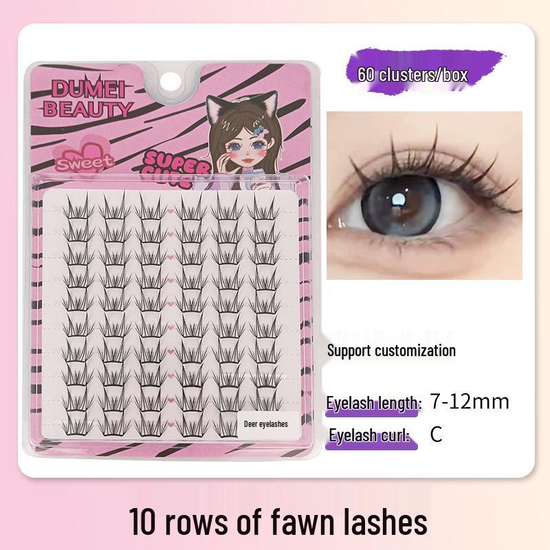 10-Row Autumn Leaf & Sunflower Faux Eyelashes - Flat, Glue-Free