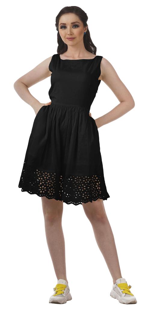 Moomaya Womens Vintage Style Lace Dress Solid Women Casual Summer Mini Dress