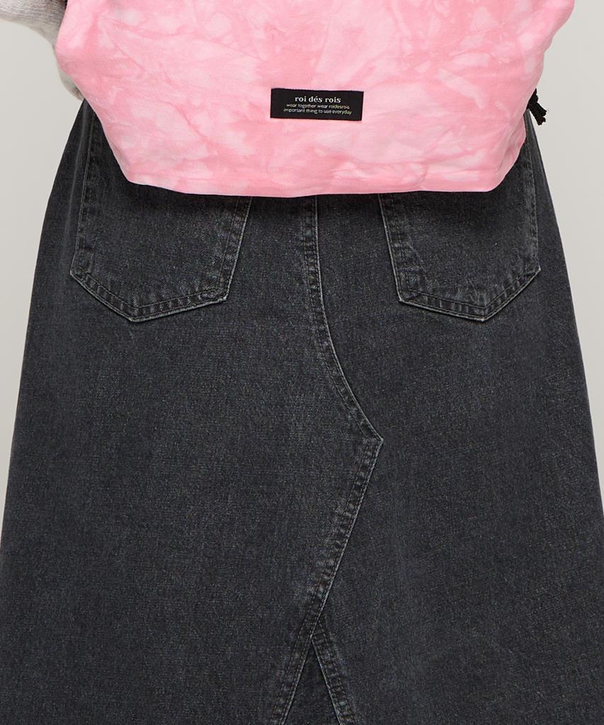 Road Road Maxi Denim Lange Rok (Zwart)