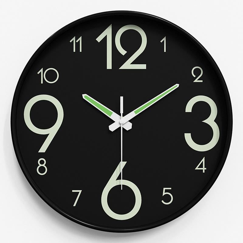 Luminous Wall Clock Silent Clock Home Living Room Clock Wall Hanging Simple Quartz Clock Cloc 25CM