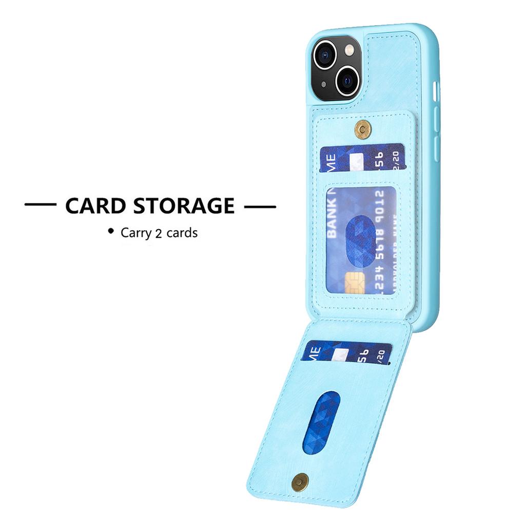 BF28 For iPhone 15 Kickstand Case Matte PU Leather Coated TPU Phone Cover with Card Holder