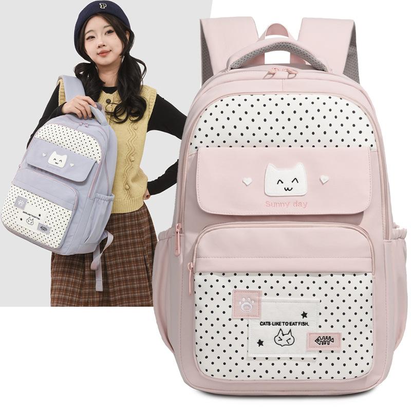 College Style Student Schoolbag Color Block Women's Lightweight Large Capacity Backpack