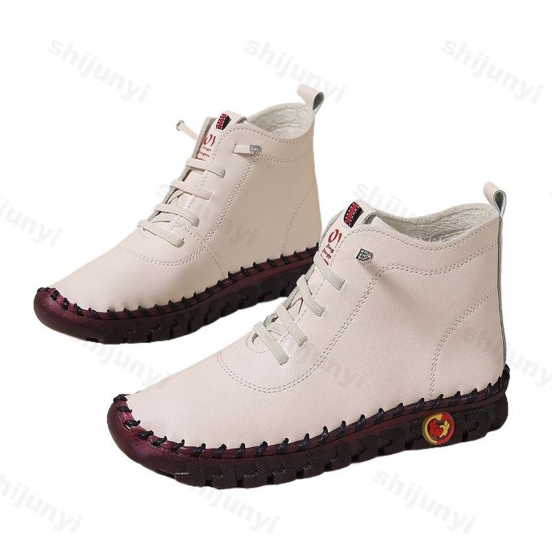 Fashion Retro Soft Soled Comfortable High Top Casual Shoes for Women 2025 Autumn New Breathable Fashion Versatile Non Slip Flat Sneakers