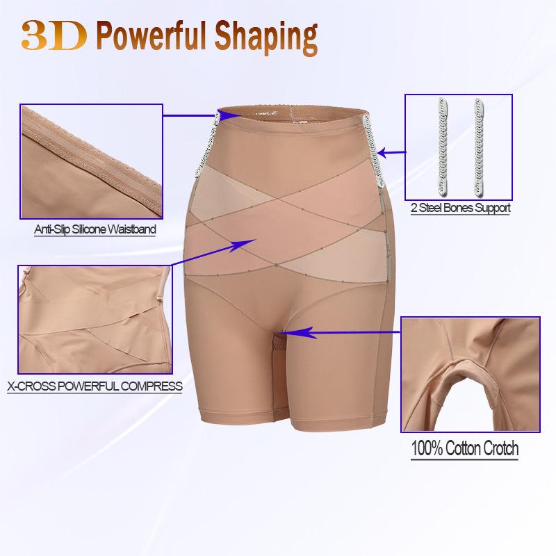 High-Waisted Tummy Control Seamless Pants with Anti-Slip Waistband & Steel Boning - Plus Size Body Shaping & Leg Slimming for Women