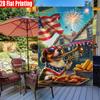 2D Flat, 2D Printing,1pc Happy July 4Th Patriotic Sausage Dog And Barbecue Theme Print Courtyard Flag Double-Sided Garden Flag, Yard Decoration, Outdo