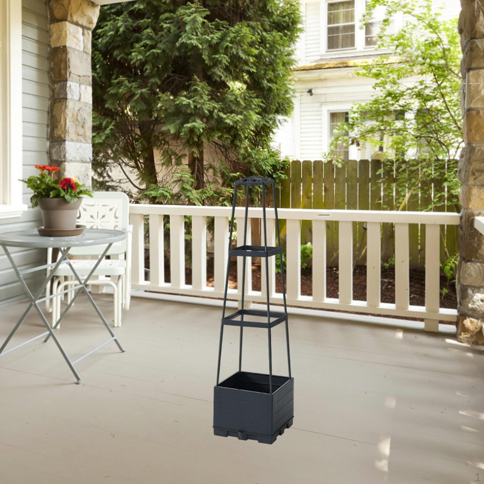 

Ящик для рассады с решетчатым цветочным горшком, приподнятая грядка для томатов для вьющихся растений в помещении 3 Tiers