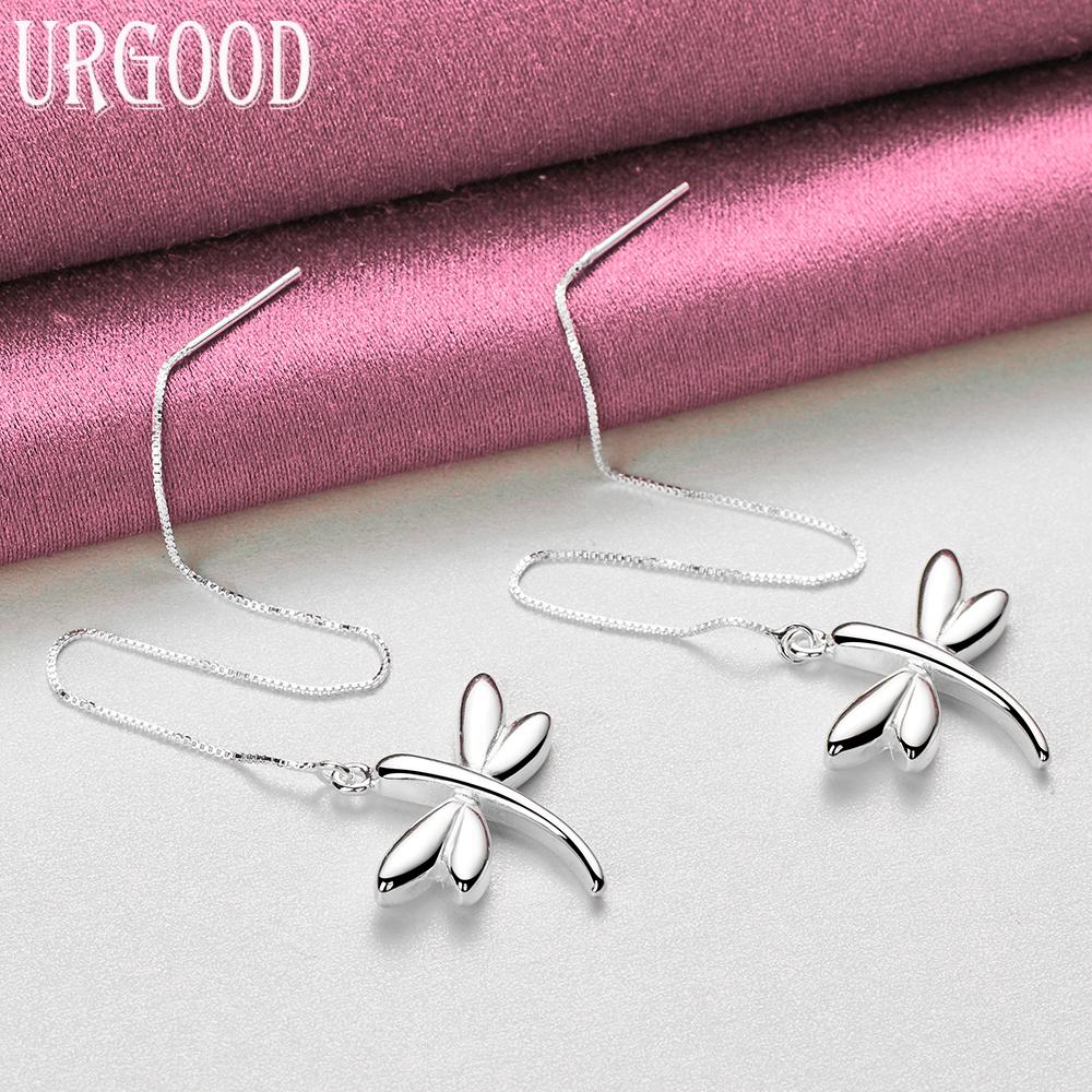 925 Sterling Silver Dragonfly Earrings Wedding Jewelry