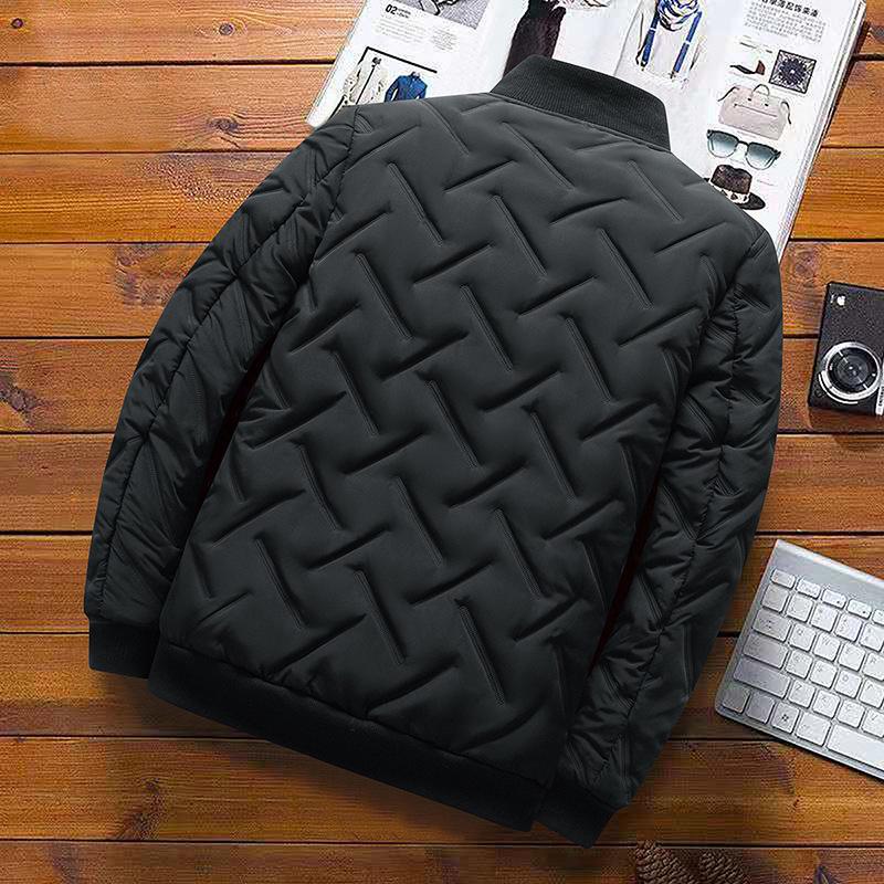 Herbst und Winter Neue Baumwollgepolsterte Jacke Herren Daunen Baumwollgepolsterte Jacke Stehkragen Modemarke Herren Leichte Thermojacke