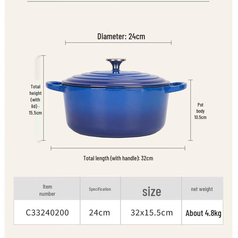 Zhang Xiaoquan Colorful Enamel Cast Iron Pot