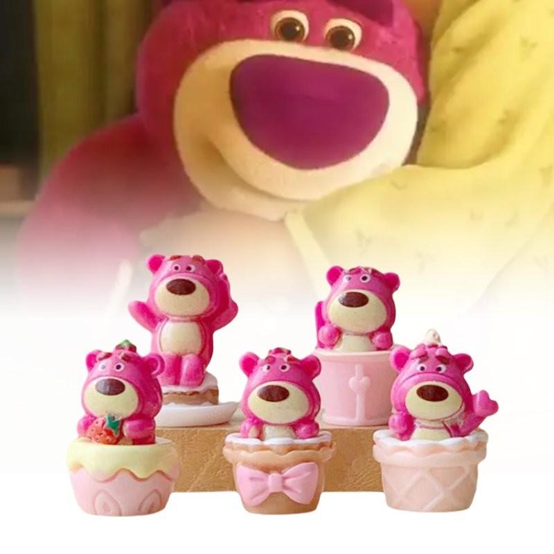 5pcs Lotso Cake Resin Toy Model Desktop Decoration Children Gifts Christmas