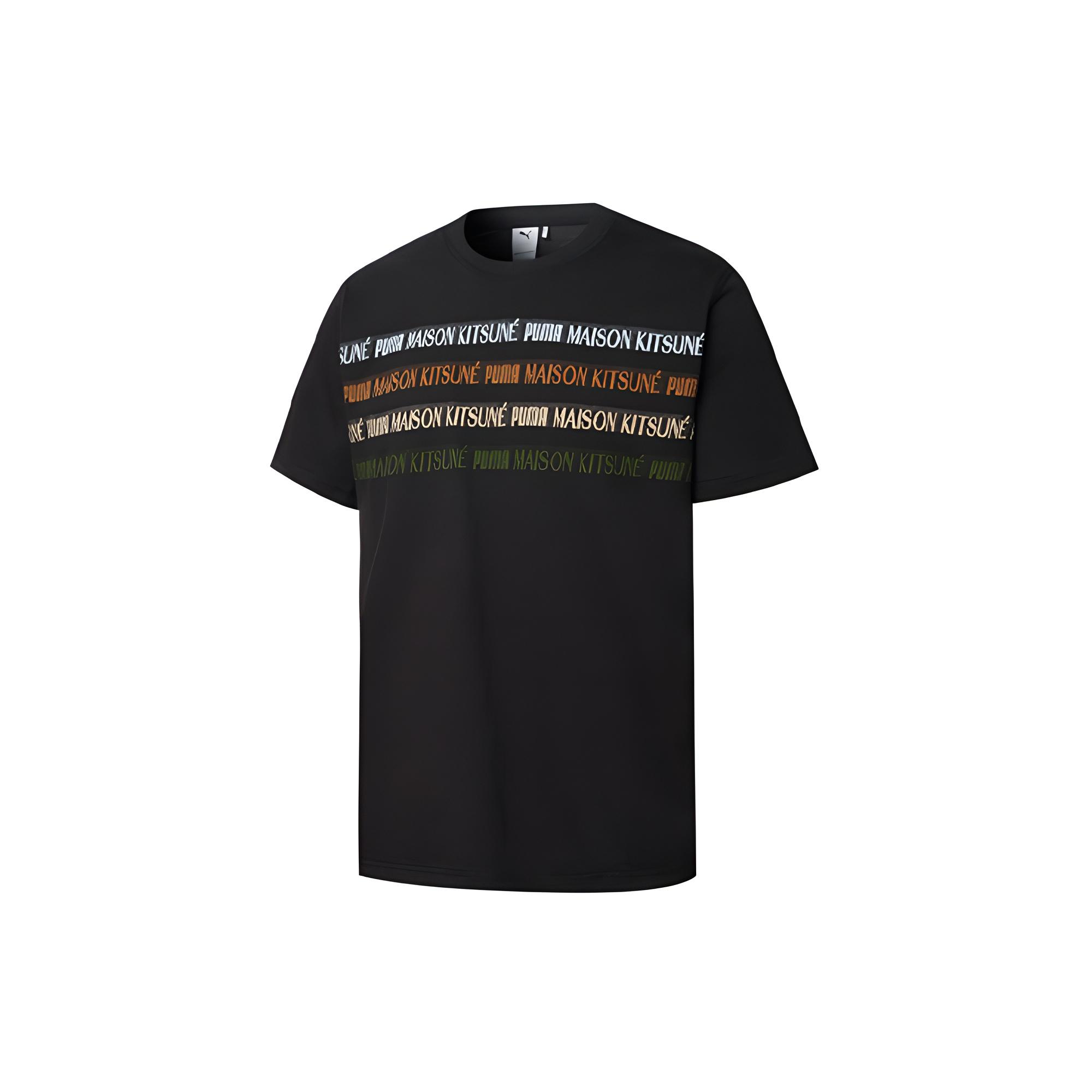 PUMA x Maison Kitsune Unisex Engineered Embroidery Round-neck Black 532328-01 S