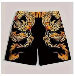 2025 Men s Print, Beach Shorts, Dragon Landscape Pattern, Summer Breathable Street Swimsuit S