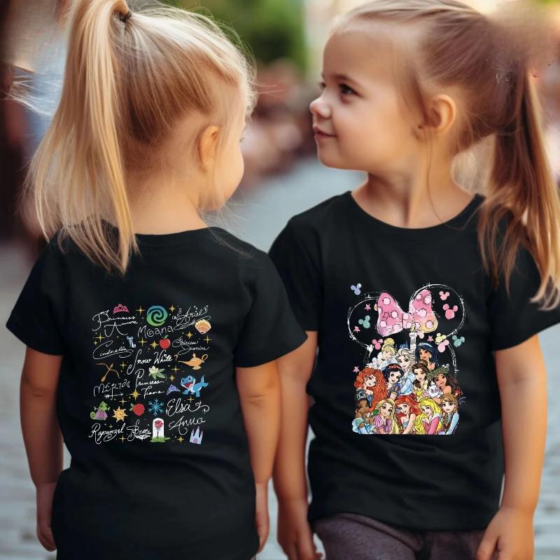 Spring Children s T-shirt Short Sleeved Double-sided Printed T-shirt 100cm чёрный