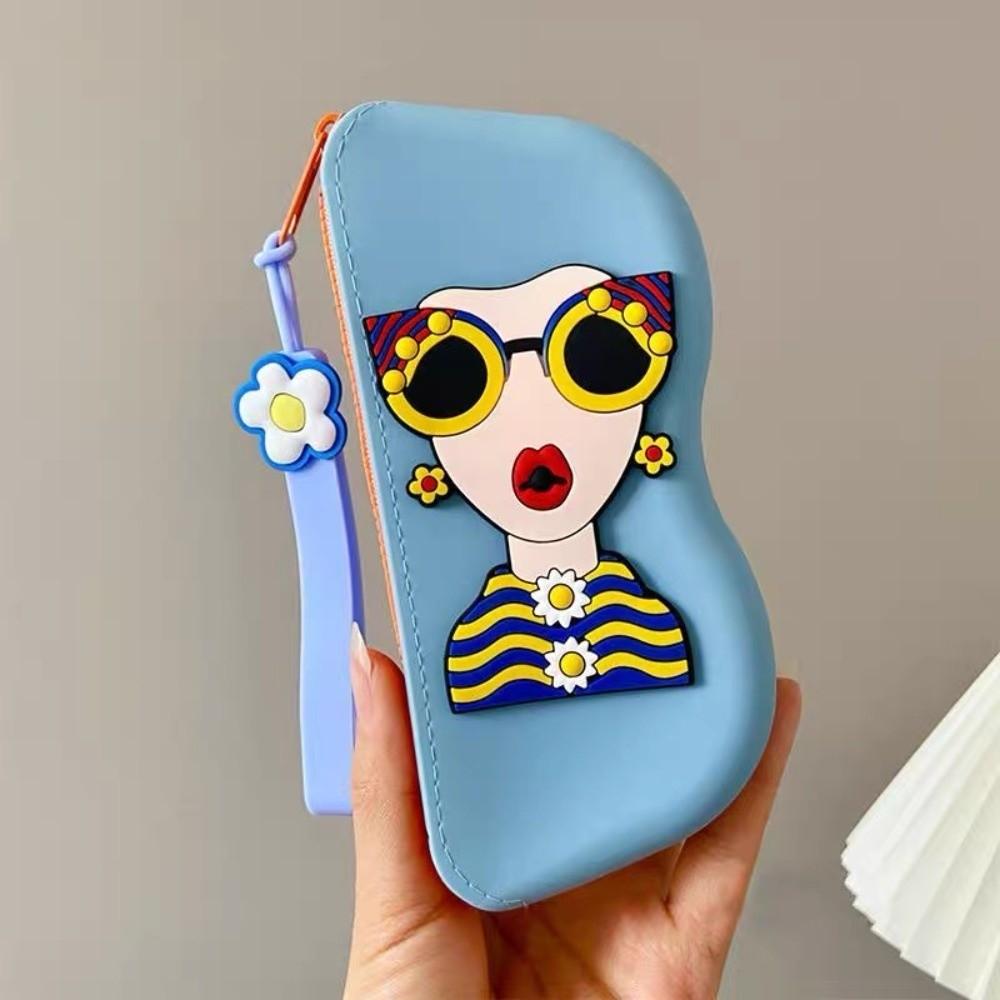Multifunctional Silicone Eyeglasses Case Dustproof Sunglasses Pouch Simple Small Items Bag  Female
