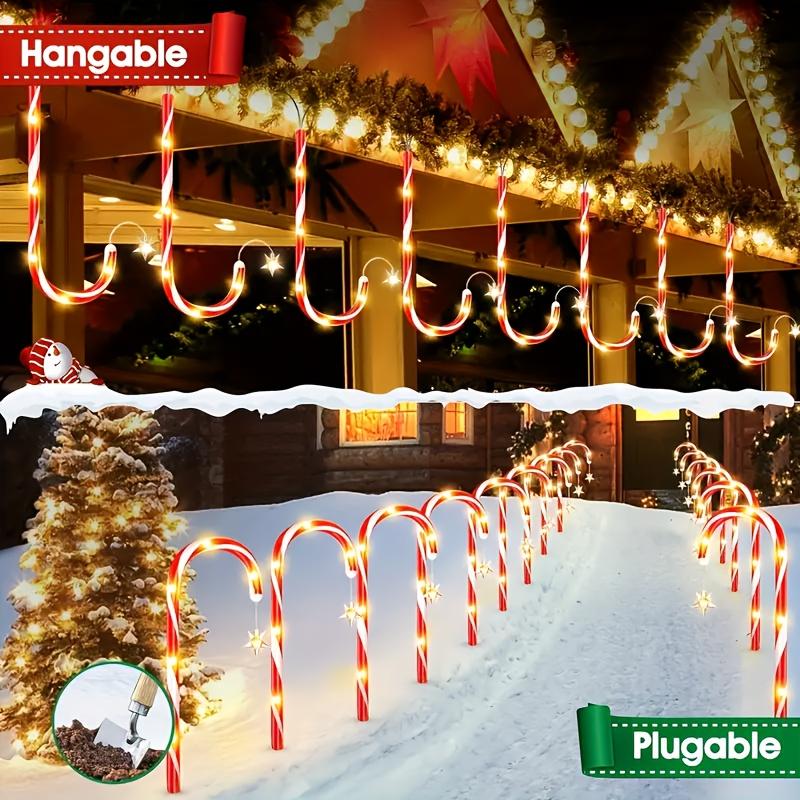 Solar-Powered Candy Cane Lights 1To5 8 Lighting Modes Outdoor Christmas Decoration for Lawn Yard Garden Xmas Tree Lights