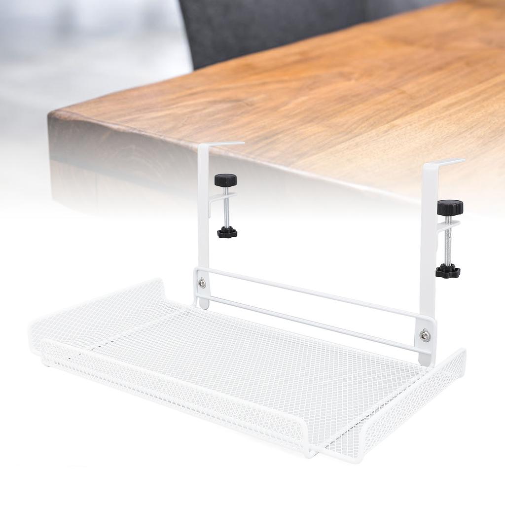 Under Desk   Clamp On Storage Shelf Basket Cable Management Tray for Wire Router Power Strip