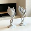 3D-printet tulipanfigur Minimalistisk abstrakt blomsterskulptur Æstetisk tulipanblomsterpynt til Hjemmekontor Hyldedekoration