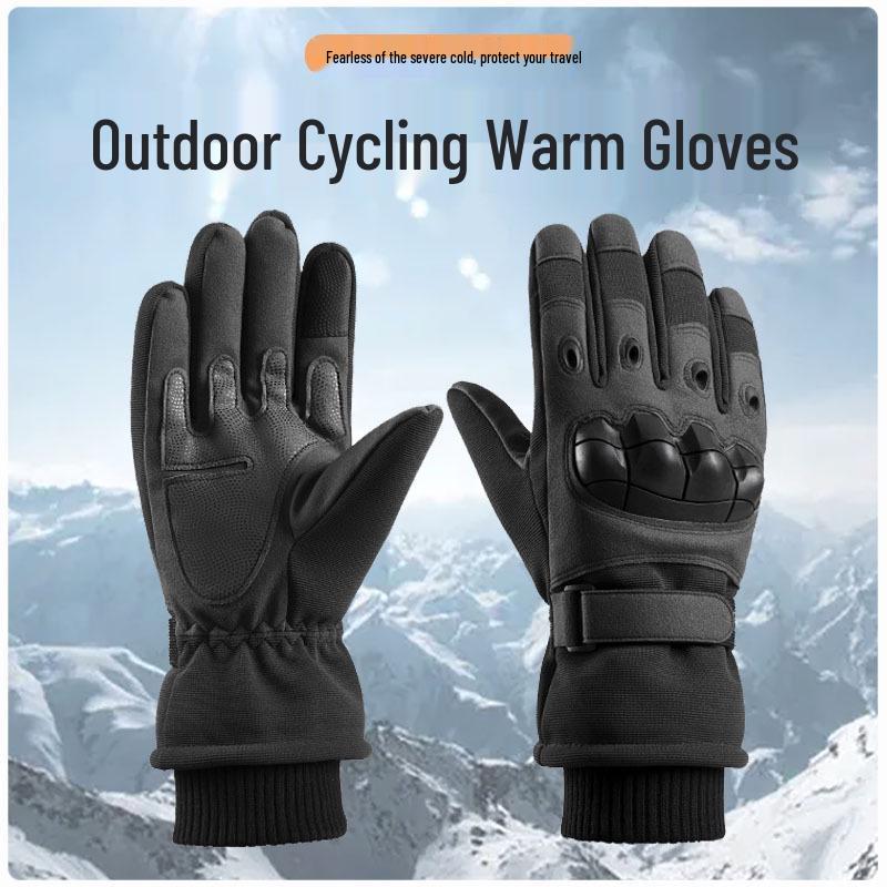 Men's Winter Motorcycle Gloves - Fleece-Lined, Windproof, and Fall-Proof for Cold Weather Riding.