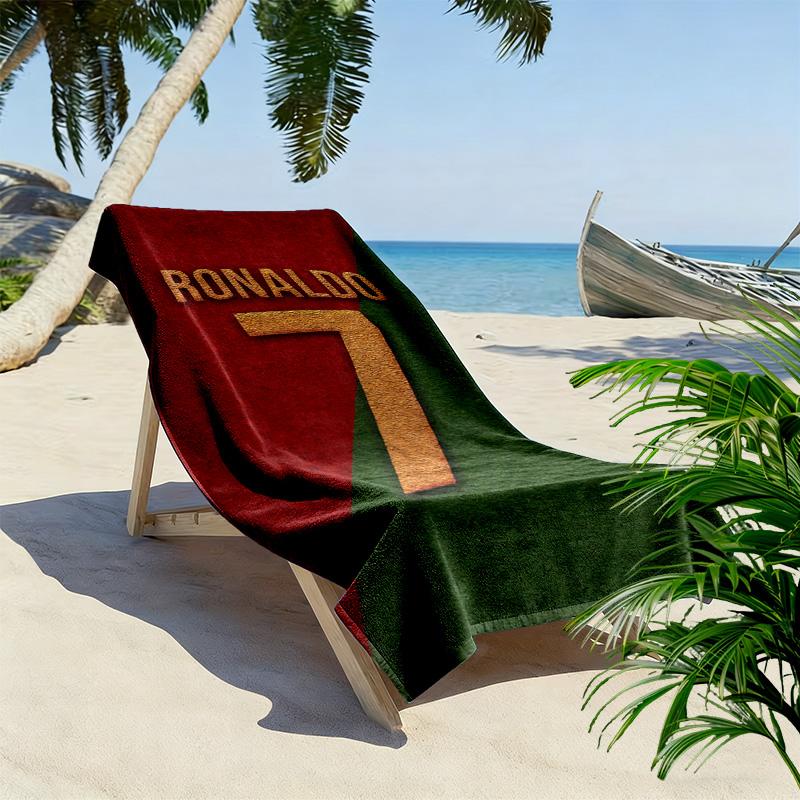 Cristiano Ronaldo Print Strandtuch, Großes Weiches Schnelltrocknendes Handtuch für Strand Camping Schwimmen