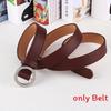 Simple Color Solid Metal Buckle Decor Women Waist Belt With No Punching Design