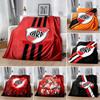 River Plate FC Red Background Vertical Black Stripe Shield Crest Flannel Blanket Argentine Football Throw Blanket Sports Fan Bedroom Warm Sofa Cover