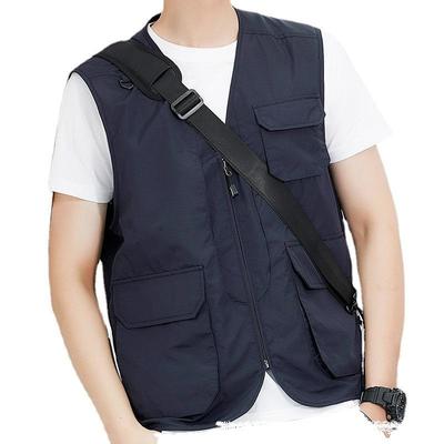 Gilet de travail pour homme, gilet d'extérieur à séchage rapide, mince et multi-poches