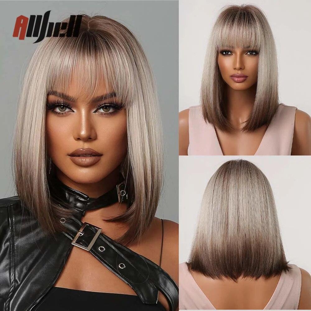 Shoulder Long Copper Ginger Wig Orange Synthetic Water Wave Wigs for Women Heat Resistant Daily Halloween Cosplay Wig with Bangs