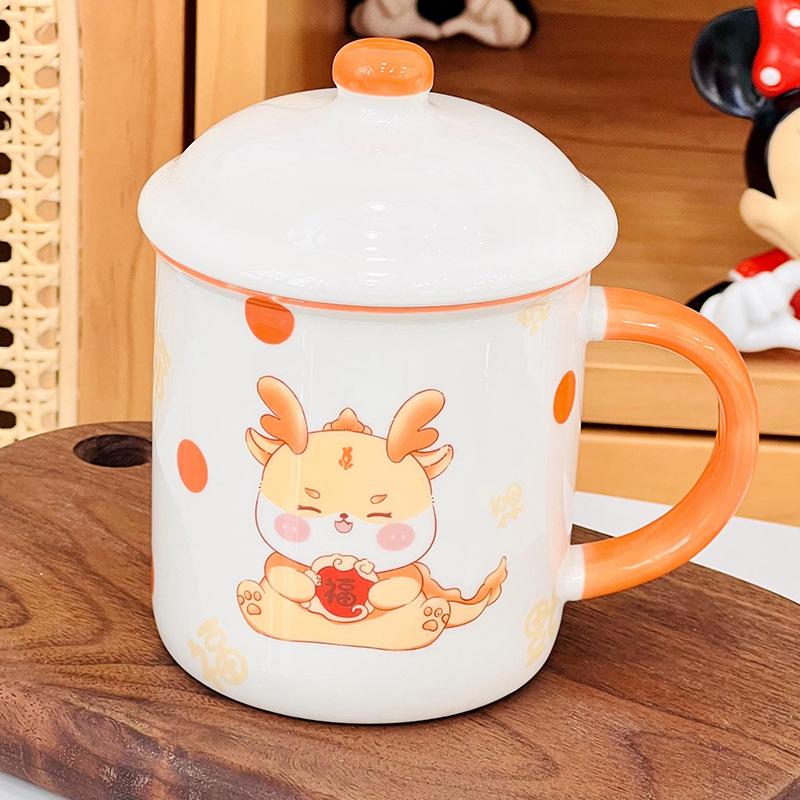 

Милая кружка «Маленький медвежонок» для офисной девушки, креативная студенческая с крышкой и ложкой, чашка для воды, бытовая чашка для молока и завтрака 420ML