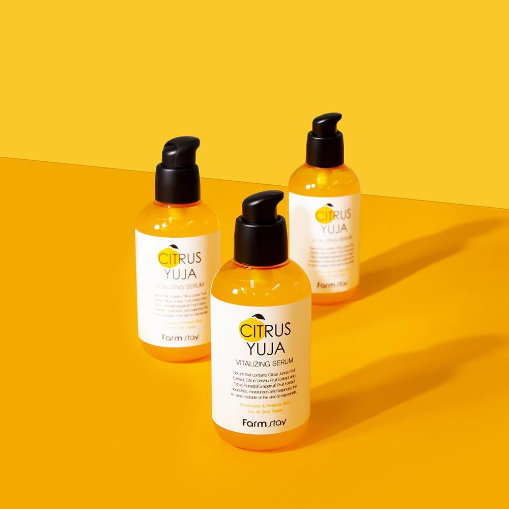 Farmstay Citrus Yuja Vitalizing Serum Brightening Hydrating 100ml