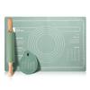 Silicone Measuring Kneading Pad Set Household Food Grade Rolling Pin Dough Pad Large Thick Non-slip Non-stick Bottom Baking Tool