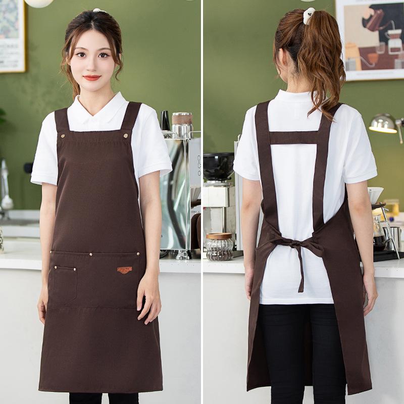 Waterproof Oil-proof Apron for Milk Tea & Flower Shops, Custom Logo, Unisex Catering Workwear.