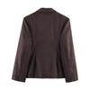 European & American Style Women's Corduroy Blazer and Wide-Leg Pants Set