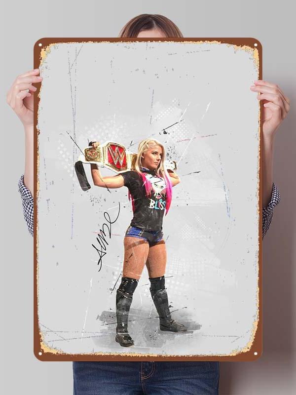 Bayley Alexa Bliss Metal Signs Wrestler Posters Room Decor Items Aesthetic Decoration Living Room Vintage Metal Plate Wall Art