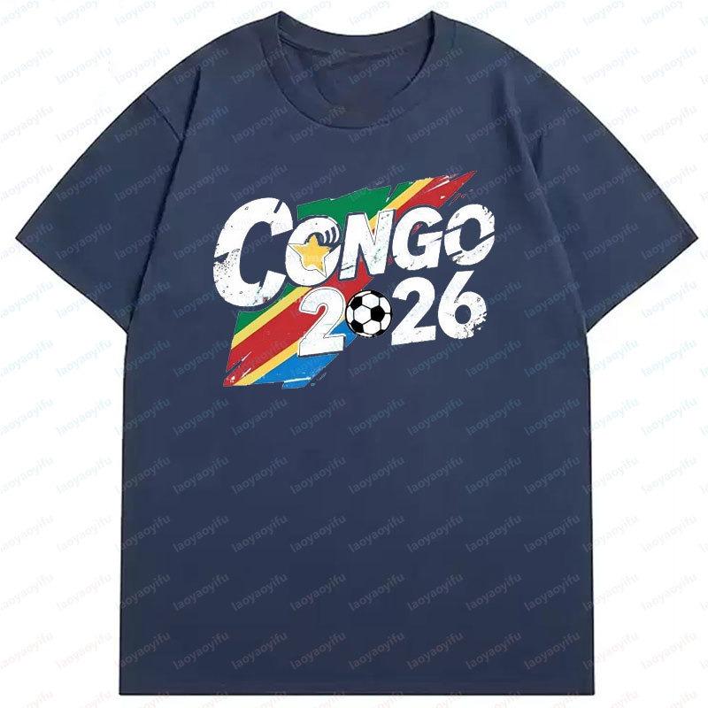 Congo National 2026 Team Soccer Shirt Denmark Denmark Graphic Men Tee Soccer Jersey Football Soccer Supporter Cotton Unisex Tops