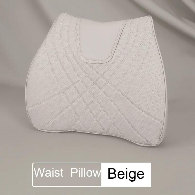 NAPPA Leather Headrest Car Neck Pillow Soft Seat Lumbar Support Waist Pillow For Mercedes Benz AMG A C E S Class W207 W211 W212