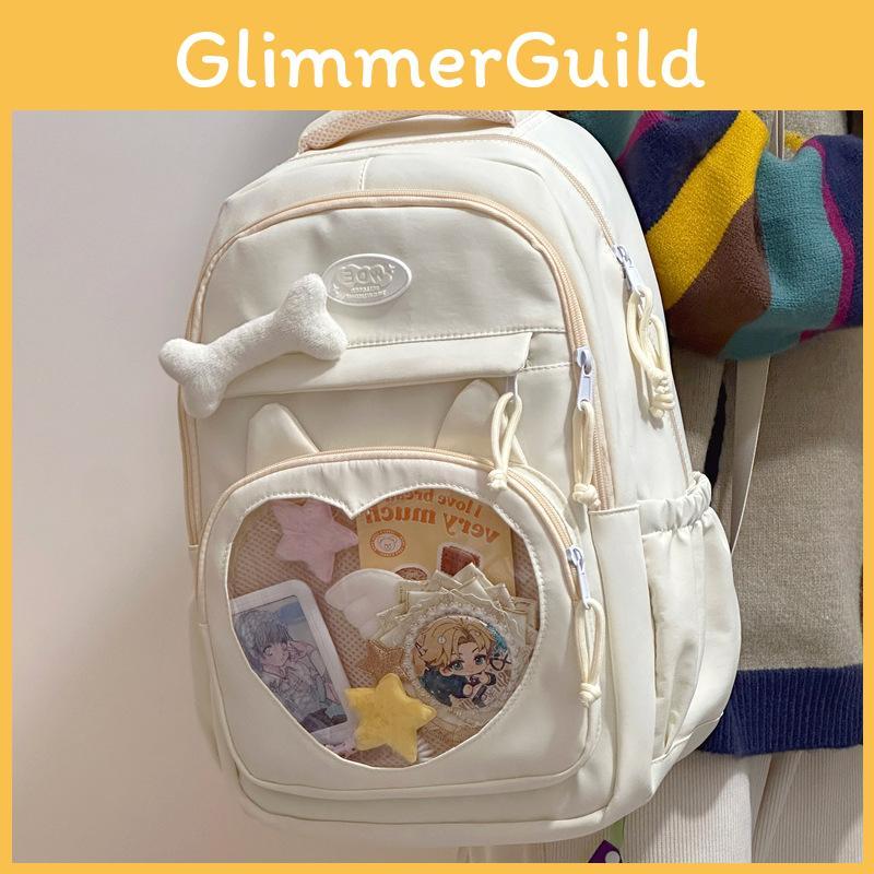 Bag Large Shoulder Capacity Solid Color Backpack Unisex School Student Travel