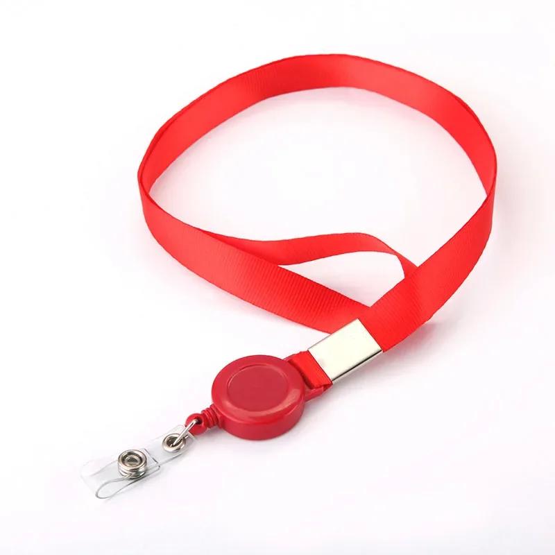 Fashion Metal Card Cover Case Bank Business Work Card Holder with ABS Retractable Badge Reel Lanyard Credit ID Card Badge Bag