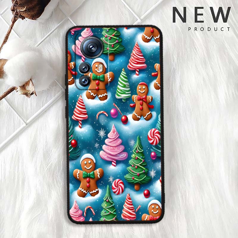 Christmas Cartoon Pattern For Xiaomi Mi 15 14 13 13T 12 12T 12S 11 11i 11T Pro Ultra Lite 5G Black Soft Phone Case