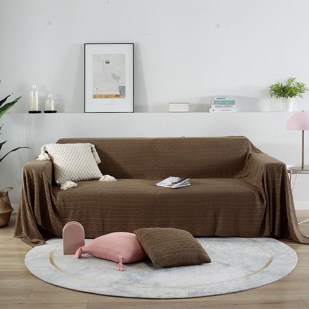 Solid Color Full Covered Sofa Cover Wool Sofa Towel All-Inclusive Sofa Cover Cloth Single Sofa Cushion Cover Cloth Cover