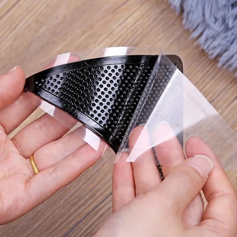 4PCs Carpet Non-slip Sticker Reusable Rug Grippers Anti Skid Corners Pads Non Slip Tape Mat Carpet Grip Stopper Sticker Tape